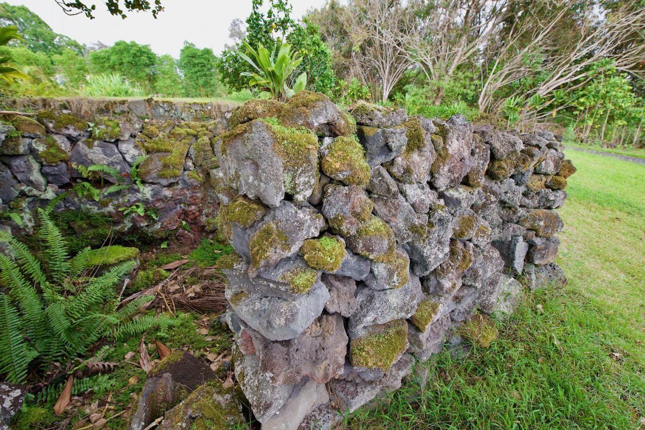 St. Benedict's Painted Church stone wall detail, South Kona